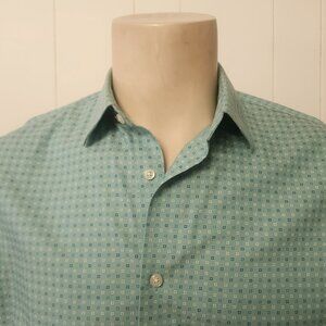 Banana Republic shirt M slim men's long sleeve aqua cotton